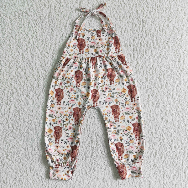 SR0042 kids clothing cow summer jumpsuit