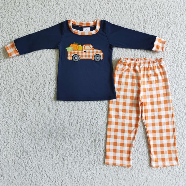 BLP0002 boy halloween truck long sleeve set