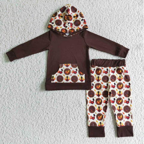 BLP0022 boy turkey thanksgiving hoodies set-promotion 2024.10.5 $5.5