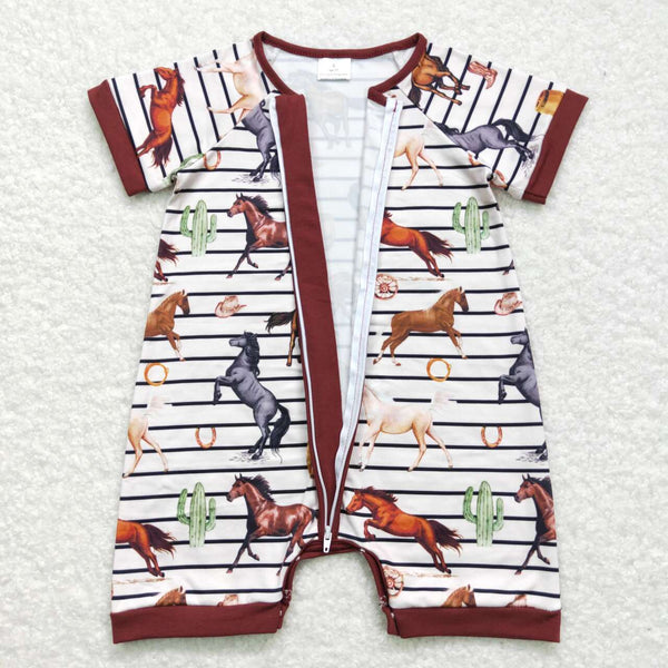 SR0823 baby boy clothes horse toddler summer clothes boy cowboy romper