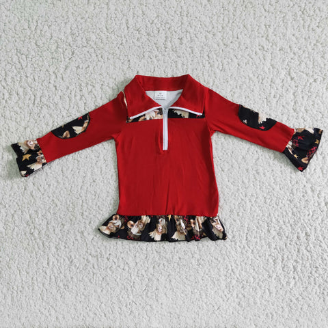 6 A8-3 baby girl clothes red winter zipper top-promotion 2024.11.2 $2.99