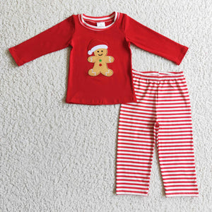 BLP0122 RTS baby boy clothes red embroidery christmas outfit