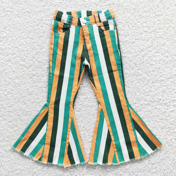 P0131 toddler girl clothes stripe denim pant Mardi Gras Pant