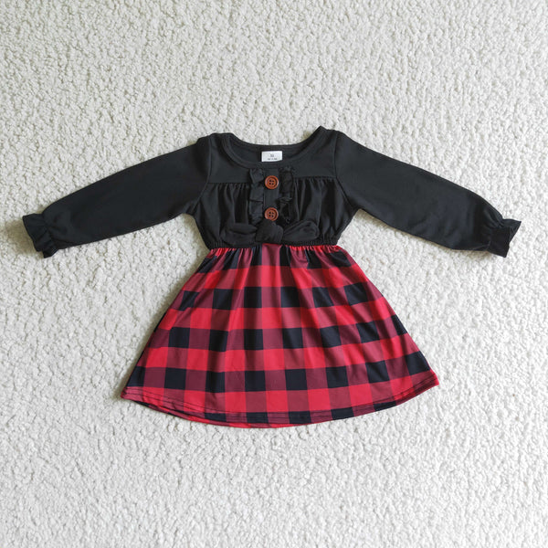 GLD0072 baby girl clothes red plaid winter christmas dress-promotion 2024.10. 12 $5.5