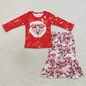 GLP0746 toddler girl clothes howdy christmas girl winter outfit