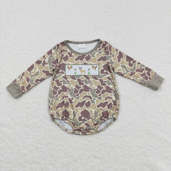 LR0714 USA warehouse 25.5.15 RTS baby clothes mallard embroidery boy winter bubble newborn camo clothes