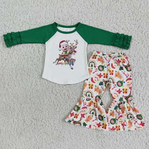 6 A18-20 girl winter cartoon green christmas deer set-promotion 2024.11.2 $2.99