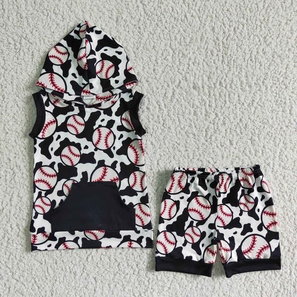 BSSO0065 kids clothing boy baseball hoodies set