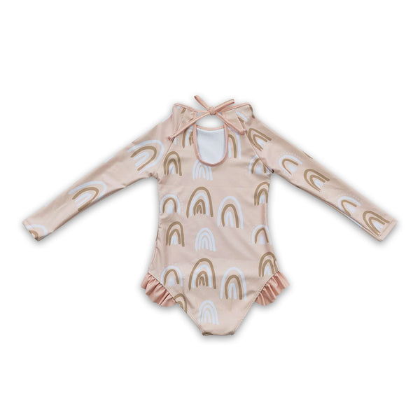 S0086 kids clothes girls rainbow swimsuit girl summer swimwear