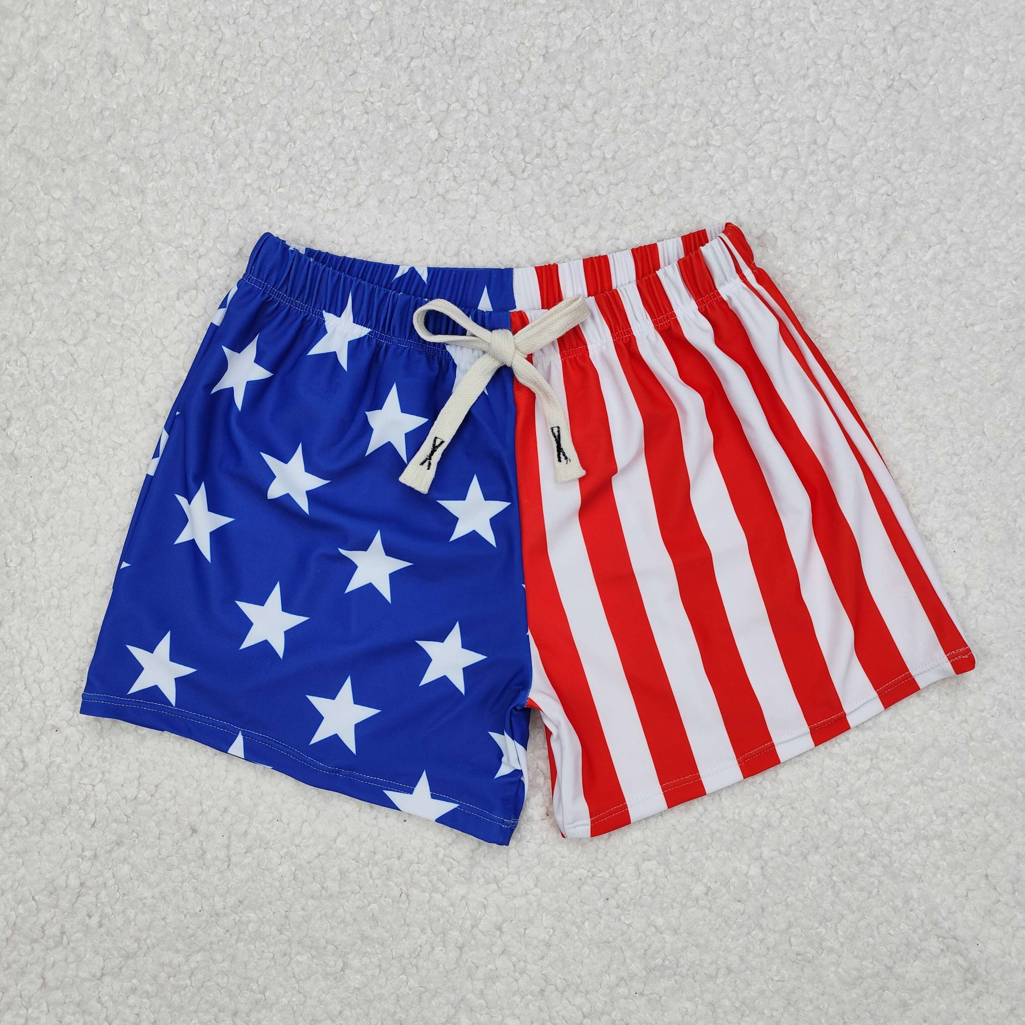 S0089 RTS baby boy clothes july 4th patriotic summer swim shorts