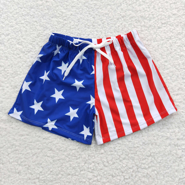RTS toddler clothes matching clothing star print shorts baby boy 4th of  July summer swim trunks-2026.2.2