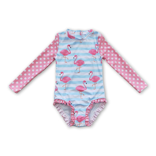 S0140 baby girl clothes flamingo girl swimsuit swimwear