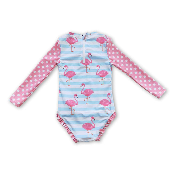 S0140 baby girl clothes flamingo girl swimsuit swimwear