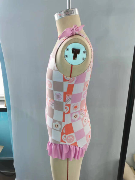 S0150 baby girl clothes smile girl swimsuit swimwear