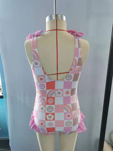 S0150 baby girl clothes smile girl swimsuit swimwear