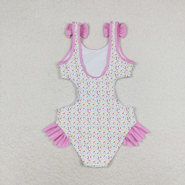 S0178 RTS baby girl clothes ice-cream girl swimsuit swimwear beach wear