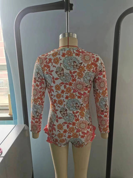 S0184 baby girl clothes girl swimsuit swimwear floral bathing suit beach wear 1