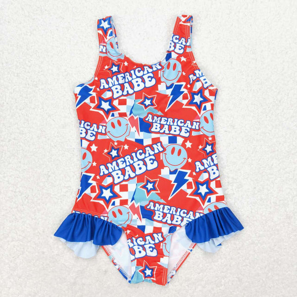 S0214 RTS baby girl clothes american baby summer swimsuit swim wear