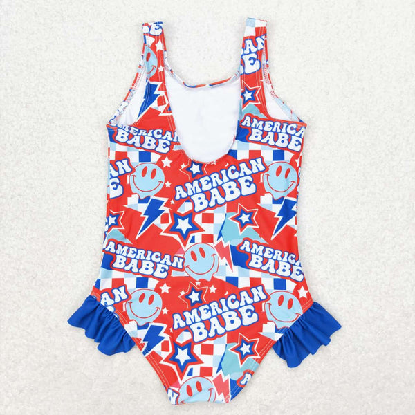 S0214 RTS baby girl clothes american baby summer swimsuit swim wear