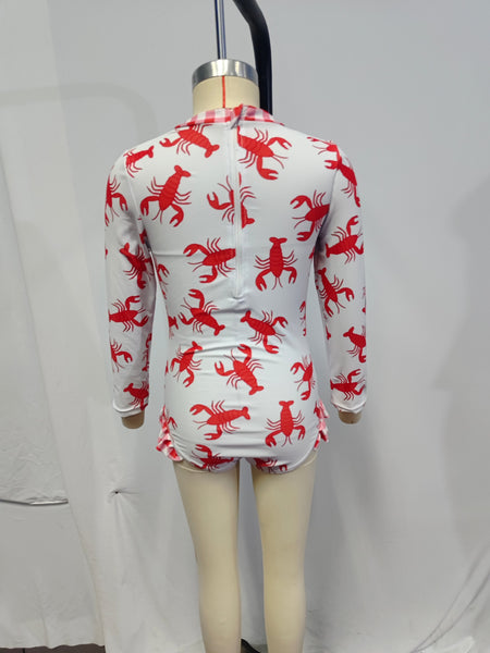 S0220 baby girl clothes girl crawfish swimsuit bathing suit summer swimsuit 1