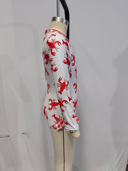 S0220 baby girl clothes girl crawfish swimsuit bathing suit summer swimsuit 1