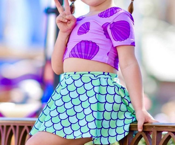 S0222 baby girl clothes shell scales girl summer swimsuit beach bathing suit 1