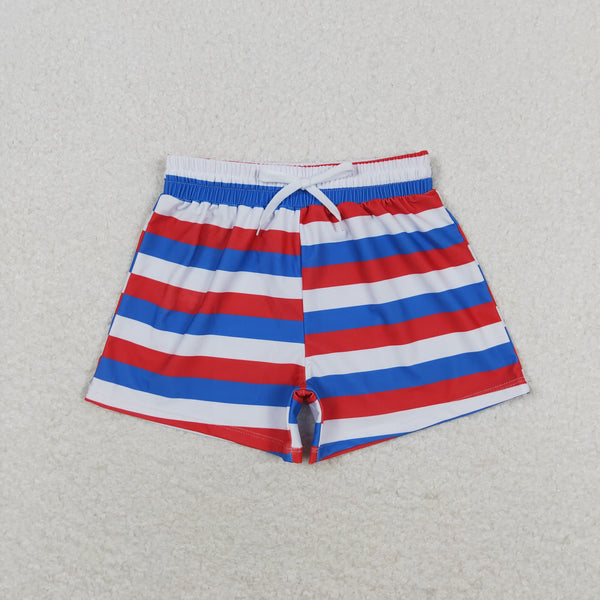 S0233 RTS baby boy clothes stripe 4th of July clothes boy summer swim shorts