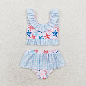 S0240 RTS baby girl clothes shell girl summer swimsuit