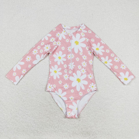 S0244 RTS baby girl clothes pink flower girl summer swimsuit