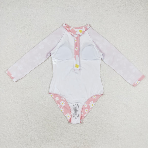 S0244 RTS baby girl clothes pink flower girl summer swimsuit