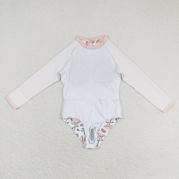 S0245 RTS baby girl clothes flamingo girl summer swimsuit beach wear