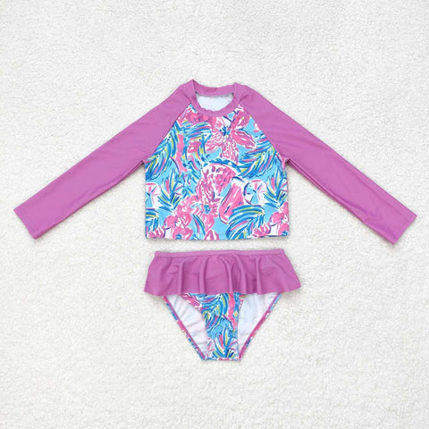 S0259 RTS baby girl clothes pink girl summer swimsuit