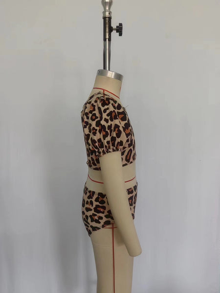 S0272 RTS baby girl clothes leopard print girl summer swimsuit 1