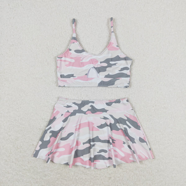 S0285 RTS baby girl clothes pink camo girl summer swimsuit swim wear beach bathing suit