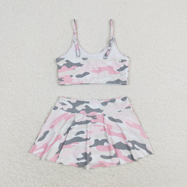 S0285 RTS baby girl clothes pink camo girl summer swimsuit swim wear beach bathing suit