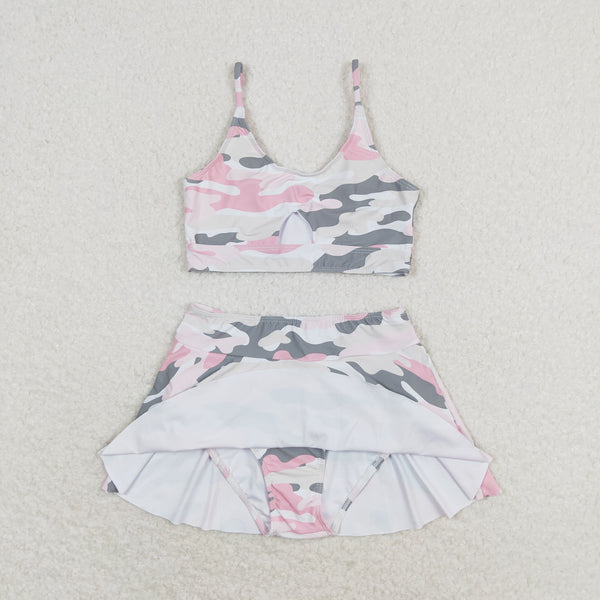 S0285 RTS baby girl clothes pink camo girl summer swimsuit swim wear beach bathing suit