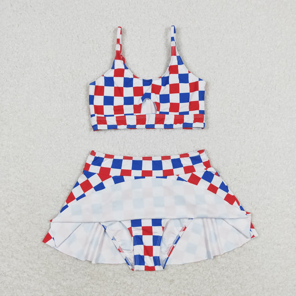 S0287 RTS girl swimsuit 4th of July clothes patriotic clothing