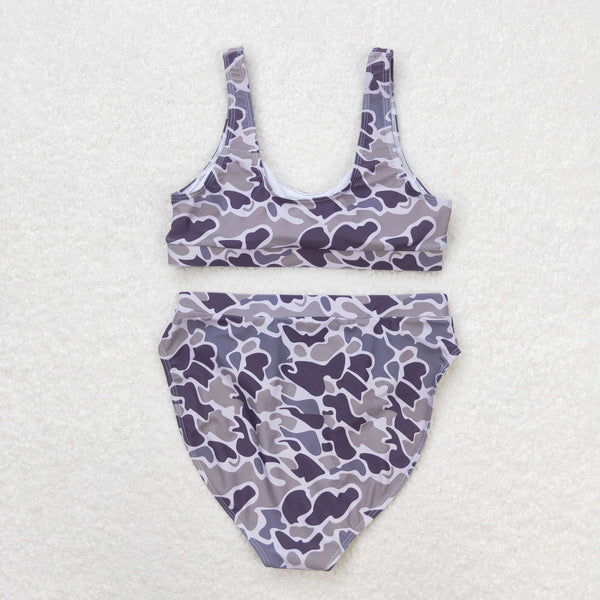 S0321 RTS adult clothes Adult mom gray camouflage print Summer Swimsuit adult bikini 11