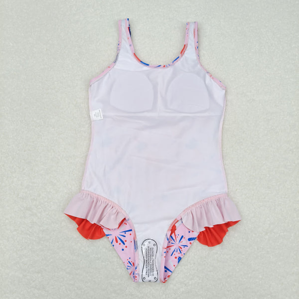 S0333 RTS baby girl clothes 4th of July patriotic girl summer swimsuit beach wear