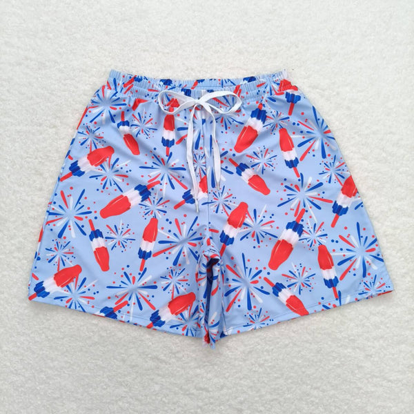 S0335 RTS adult clothes 4th of July patriotic adult men summer swim trunks