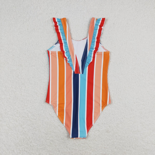 S0341 RTS baby girl clothes stripe girl summer swimsuit beach wear