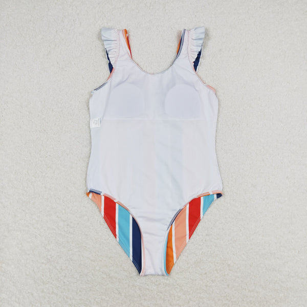 S0341 RTS baby girl clothes stripe girl summer swimsuit beach wear