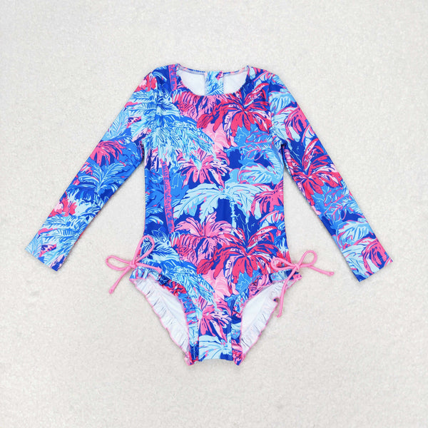 S0377 RTS baby girl clothes floral girl summer swimsuit beach wear