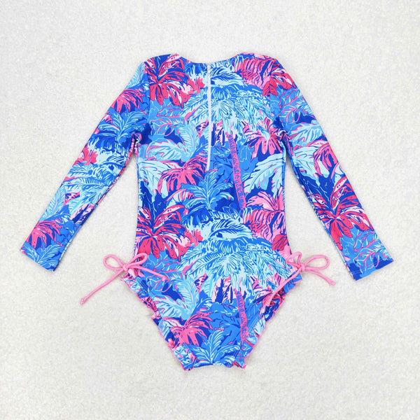 S0377 RTS baby girl clothes floral girl summer swimsuit beach wear