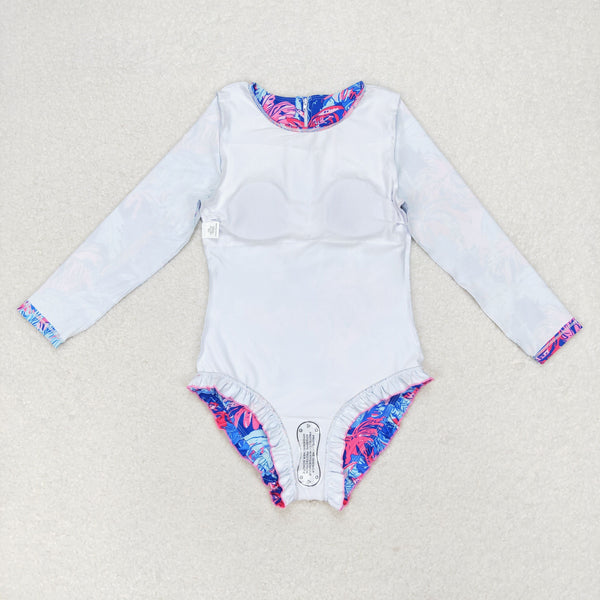 S0377 RTS baby girl clothes floral girl summer swimsuit beach wear