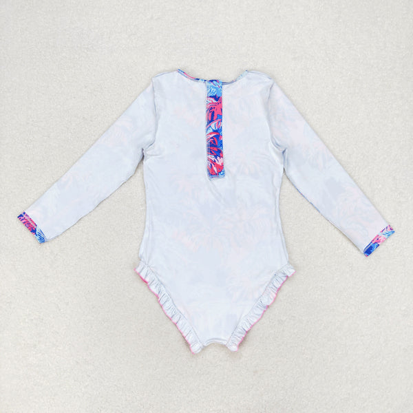 S0377 RTS baby girl clothes floral girl summer swimsuit beach wear