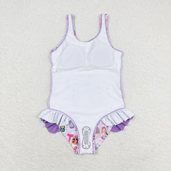 S0388 RTS baby girl clothes 1989 singer  girl summer swimsuit beach wear  12-18M to 14-16T