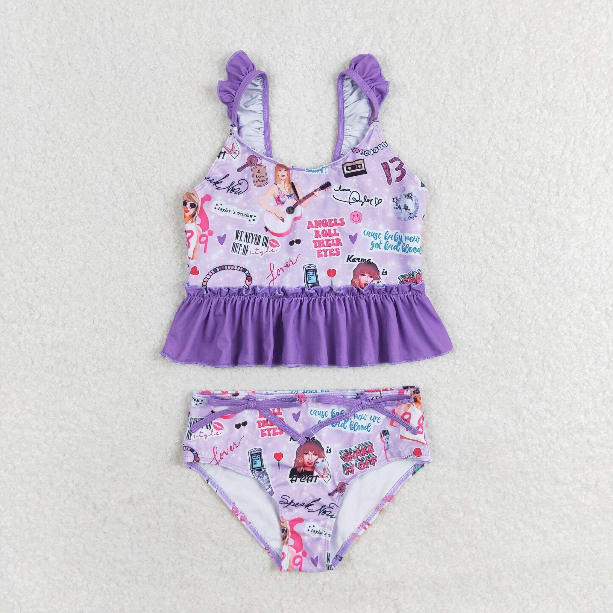 S0389 RTS baby girl clothes 1989 singer  girl summer swimsuit beach wear