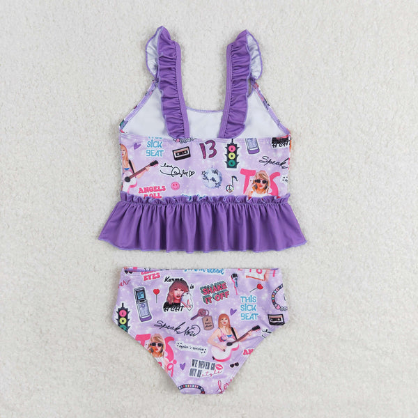 S0389 RTS baby girl clothes 1989 singer  girl summer swimsuit beach wear