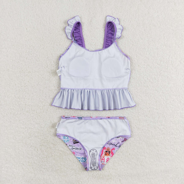 S0389 RTS baby girl clothes 1989 singer  girl summer swimsuit beach wear